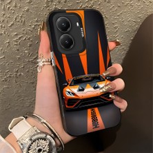 HONTINGA Poco X7 Pro ile Uyumlu Kılıfı Silikon Kenar Sert Arka Düşüme Önleyici Basitlik Anti Düşme Kamera Korumali Lamborghini Desen Telefon Kılıfı Kadın ve Erkek Için Uygundur K1-0613