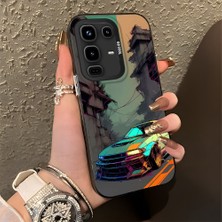 HONTINGA Infinix Note 50 Pro 4g ile Uyumlu Kılıfı Silikon Kenar Sert Arka Düşüme Önleyici Basitlik Anti Düşme Kamera Korumali Spor Araba Desen Telefon Kılıfı Kadın ve Erkek Için Uygundur K1-0615