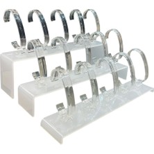 Özgürce 3 Kademeli 15'li Şeffaf Saat Standı Seti, Şık ve Kullanışlı Tasarım