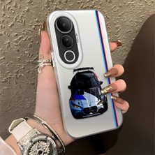 HONTINGA Vivo V50 Lite ile Uyumlu Kılıfı Silikon Kenar Sert Arka Düşüme Önleyici Basitlik Anti Düşme Kamera Korumali Bmw Desen Telefon Kılıfı Kadın ve Erkek Için Uygundur K1-0606