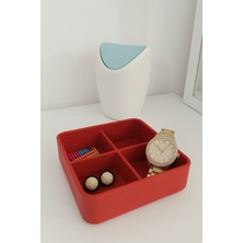 Özgürce 4 Bölmeli Masa Üstü Organizer, Üst Üste Yerleştirilebilir, Şık ve Pratik