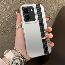 HONTINGA Vivo Y36 ile Uyumlu Kılıfı Silikon Kenar Sert Arka Düşüme Önleyici Basitlik Anti Düşme Kamera Korumali Mercedes Desen Telefon Kılıfı Kadın ve Erkek Için Uygundur K1-0607