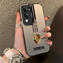 HONTINGA Vivo Y04 ile Uyumlu Kılıfı Silikon Kenar Sert Arka Düşüme Önleyici Basitlik Anti Düşme Kamera Korumali Mercedes Desen Telefon Kılıfı Kadın ve Erkek Için Uygundur K1-0607