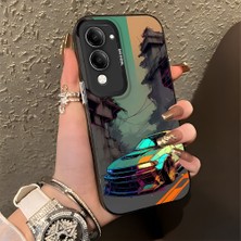 HONTINGA Vivo Y04 ile Uyumlu Kılıfı Silikon Kenar Sert Arka Düşüme Önleyici Basitlik Anti Düşme Kamera Korumali Spor Araba Desen Telefon Kılıfı Kadın ve Erkek Için Uygundur K1-0615