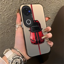 HONTINGA Vivo V50 ile Uyumlu Kılıfı Silikon Kenar Sert Arka Düşüme Önleyici Basitlik Anti Düşme Kamera Korumali Bmw Desen Telefon Kılıfı Kadın ve Erkek Için Uygundur K1-0717