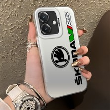 HONTINGA Oppo A3X 4g ile Uyumlu Kılıfı Silikon Kenar Sert Arka Düşüme Önleyici Basitlik Anti Düşme Kamera Korumali Škoda Desen Telefon Kılıfı Kadın ve Erkek Için Uygundur K1-0609