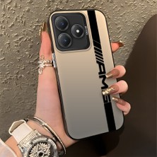 HONTINGA Realme C61 ile Uyumlu Kılıfı Silikon Kenar Sert Arka Düşüme Önleyici Basitlik Anti Düşme Kamera Korumali Amg Desen Telefon Kılıfı Kadın ve Erkek Için Uygundur K1-0609