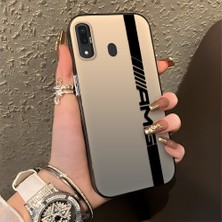 HONTINGA Samsung Galaxy A30 ile Uyumlu Kılıfı Silikon Kenar Sert Arka Düşüme Önleyici Basitlik Anti Düşme Kamera Korumali Amg Desen Telefon Kılıfı Kadın ve Erkek Için Uygundur K1-0609