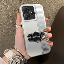 HONTINGA Realme C61 ile Uyumlu Kılıfı Silikon Kenar Sert Arka Düşüme Önleyici Basitlik Anti Düşme Kamera Korumali Spor Araba Desen Telefon Kılıfı Kadın ve Erkek Için Uygundur K1-0611