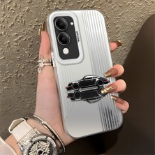 HONTINGA Vivo Y04 ile Uyumlu Kılıfı Silikon Kenar Sert Arka Düşüme Önleyici Basitlik Anti Düşme Kamera Korumali Spor Araba Desen Telefon Kılıfı Kadın ve Erkek Için Uygundur K1-0611