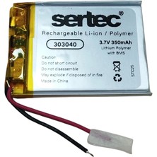 İlk El Grup Sertec 303040 3.7V 350 Mah Li-Polymer Pil (DEVRELI/1.5A) Tkç(Itd)