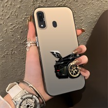HONTINGA Samsung Galaxy A20 ile Uyumlu Kılıfı Silikon Kenar Sert Arka Düşüme Önleyici Basitlik Anti Düşme Kamera Korumali Spor Araba Desen Telefon Kılıfı Kadın ve Erkek Için Uygundur K1-0611
