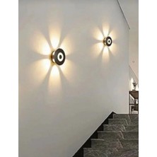 Econa ECN-4076 Dış Mekan Dekoratif LED Aplik 12 Watt.siyah Günışığı 3000 K. Dış Mekan Dekoratif Aplik