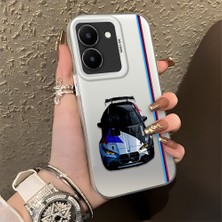 HONTINGA Vivo Y36 5g ile Uyumlu Kılıfı Silikon Kenar Sert Arka Düşüme Önleyici Basitlik Anti Düşme Kamera Korumali Bmw Desen Telefon Kılıfı Kadın ve Erkek Için Uygundur K1-0606