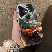 HONTINGA iPhone 16 Plus ile Uyumlu Kılıfı Silikon Kenar Sert Arka Düşüme Önleyici Basitlik Anti Düşme Kamera Korumali Spor Araba Desen Telefon Kılıfı Kadın ve Erkek Için Uygundur K1-0614