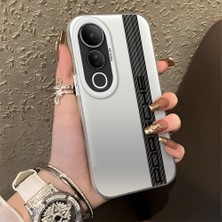 HONTINGA Vivo V50 Lite ile Uyumlu Kılıfı Silikon Kenar Sert Arka Düşüme Önleyici Basitlik Anti Düşme Kamera Korumali Mercedes Desen Telefon Kılıfı Kadın ve Erkek Için Uygundur K1-0607