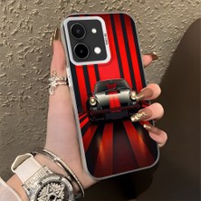 HONTINGA Vivo Y28 ile Uyumlu Kılıfı Silikon Kenar Sert Arka Düşüme Önleyici Basitlik Anti Düşme Kamera Korumali Spor Araba Desen Telefon Kılıfı Kadın ve Erkek Için Uygundur K1-0612