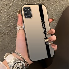 HONTINGA Samsung Galaxy A31 ile Uyumlu Kılıfı Silikon Kenar Sert Arka Düşüme Önleyici Basitlik Anti Düşme Kamera Korumali Amg Desen Telefon Kılıfı Kadın ve Erkek Için Uygundur K1-0609