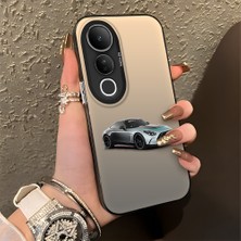 HONTINGA Vivo V50 Lite ile Uyumlu Kılıfı Silikon Kenar Sert Arka Düşüme Önleyici Basitlik Anti Düşme Kamera Korumali Mercedes Desen Telefon Kılıfı Kadın ve Erkek Için Uygundur K1-0716