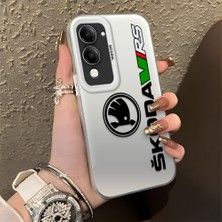 HONTINGA Vivo Y29S ile Uyumlu Kılıfı Silikon Kenar Sert Arka Düşüme Önleyici Basitlik Anti Düşme Kamera Korumali Škoda Desen Telefon Kılıfı Kadın ve Erkek Için Uygundur K1-0609