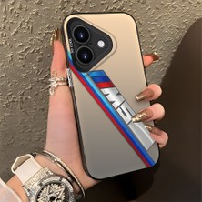 HONTINGA iPhone 16 Plus ile Uyumlu Kılıfı Silikon Kenar Sert Arka Düşüme Önleyici Basitlik Anti Düşme Kamera Korumali Bmw Desen Telefon Kılıfı Kadın ve Erkek Için Uygundur K1-0606