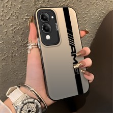 HONTINGA Vivo Y04 ile Uyumlu Kılıfı Silikon Kenar Sert Arka Düşüme Önleyici Basitlik Anti Düşme Kamera Korumali Amg Desen Telefon Kılıfı Kadın ve Erkek Için Uygundur K1-0609