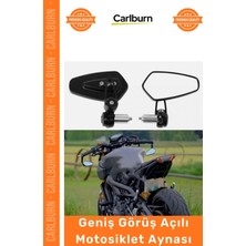 Carlburn #ayna Siyah Tak Kullan Dayanıklı Metal Titreşim Önleyici Geniş Görüş Açılı Montaj Motosiklet Aynası