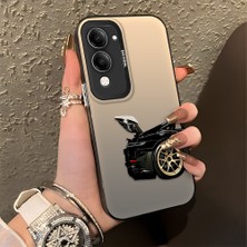 HONTINGA Vivo Y04 ile Uyumlu Kılıfı Silikon Kenar Sert Arka Düşüme Önleyici Basitlik Anti Düşme Kamera Korumali Spor Araba Desen Telefon Kılıfı Kadın ve Erkek Için Uygundur K1-0611