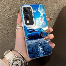 HONTINGA Vivo Y29S ile Uyumlu Kılıfı Silikon Kenar Sert Arka Düşüme Önleyici Basitlik Anti Düşme Kamera Korumali Spor Araba Desen Telefon Kılıfı Kadın ve Erkek Için Uygundur K1-0615