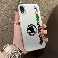 HONTINGA iPhone Xr ile Uyumlu Kılıfı Silikon Kenar Sert Arka Düşüme Önleyici Basitlik Anti Düşme Kamera Korumali Škoda Desen Telefon Kılıfı Kadın ve Erkek Için Uygundur K1-0609
