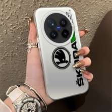 HONTINGA Vivo X200 Pro ile Uyumlu Kılıfı Silikon Kenar Sert Arka Düşüme Önleyici Basitlik Anti Düşme Kamera Korumali Škoda Desen Telefon Kılıfı Kadın ve Erkek Için Uygundur K1-0609