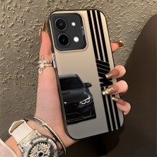 HONTINGA Vivo Y28 ile Uyumlu Kılıfı Silikon Kenar Sert Arka Düşüme Önleyici Basitlik Anti Düşme Kamera Korumali Bmw Desen Telefon Kılıfı Kadın ve Erkek Için Uygundur K1-0610
