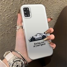 HONTINGA Samsung Galaxy A31 ile Uyumlu Kılıfı Silikon Kenar Sert Arka Düşüme Önleyici Basitlik Anti Düşme Kamera Korumali Mercedes Desen Telefon Kılıfı Kadın ve Erkek Için Uygundur K1-0716