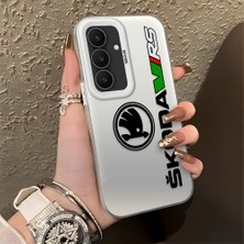 HONTINGA Samsung Galaxy S25 Fe ile Uyumlu Kılıfı Silikon Kenar Sert Arka Düşüme Önleyici Basitlik Anti Düşme Kamera Korumali Škoda Desen Telefon Kılıfı Kadın ve Erkek Için Uygundur K1-0609