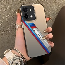 HONTINGA Vivo Y28 ile Uyumlu Kılıfı Silikon Kenar Sert Arka Düşüme Önleyici Basitlik Anti Düşme Kamera Korumali Bmw Desen Telefon Kılıfı Kadın ve Erkek Için Uygundur K1-0606
