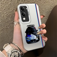 HONTINGA Vivo Y29S ile Uyumlu Kılıfı Silikon Kenar Sert Arka Düşüme Önleyici Basitlik Anti Düşme Kamera Korumali Bmw Desen Telefon Kılıfı Kadın ve Erkek Için Uygundur K1-0606