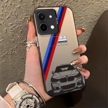 HONTINGA Vivo Y28 ile Uyumlu Kılıfı Silikon Kenar Sert Arka Düşüme Önleyici Basitlik Anti Düşme Kamera Korumali Bmw Desen Telefon Kılıfı Kadın ve Erkek Için Uygundur K1-0725
