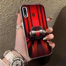 HONTINGA Samsung Galaxy A20 ile Uyumlu Kılıfı Silikon Kenar Sert Arka Düşüme Önleyici Basitlik Anti Düşme Kamera Korumali Spor Araba Desen Telefon Kılıfı Kadın ve Erkek Için Uygundur K1-0612