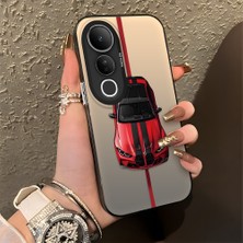 HONTINGA Vivo V50 Lite ile Uyumlu Kılıfı Silikon Kenar Sert Arka Düşüme Önleyici Basitlik Anti Düşme Kamera Korumali Bmw Desen Telefon Kılıfı Kadın ve Erkek Için Uygundur K1-0717