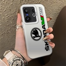 HONTINGA Vivo X200 Fe ile Uyumlu Kılıfı Silikon Kenar Sert Arka Düşüme Önleyici Basitlik Anti Düşme Kamera Korumali Škoda Desen Telefon Kılıfı Kadın ve Erkek Için Uygundur K1-0609