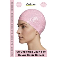 Carlburn #bone Uzun Saç Kaymaz Su Geçirmez Sızdırmaz Yüzücü Havuz Deniz Bonesi Elastik Bez Yüzme Şapkası