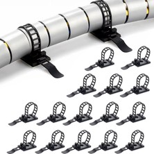 Microcase Kendinden Yapışkanlı Microcase Ayarlanabilir Yapışkanlı Kablo Düzenleyici ve Sabitleyici Klips 15 Adet AL5409