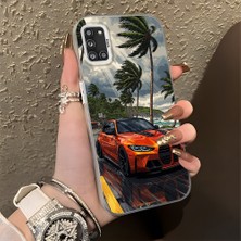 HONTINGA Samsung Galaxy A31 ile Uyumlu Kılıfı Silikon Kenar Sert Arka Düşüme Önleyici Basitlik Anti Düşme Kamera Korumali Spor Araba Desen Telefon Kılıfı Kadın ve Erkek Için Uygundur K1-0614