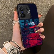 HONTINGA Vivo X200 Fe ile Uyumlu Kılıfı Silikon Kenar Sert Arka Düşüme Önleyici Basitlik Anti Düşme Kamera Korumali Spor Araba Desen Telefon Kılıfı Kadın ve Erkek Için Uygundur K1-0614