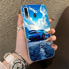 HONTINGA Samsung Galaxy A30 ile Uyumlu Kılıfı Silikon Kenar Sert Arka Düşüme Önleyici Basitlik Anti Düşme Kamera Korumali Spor Araba Desen Telefon Kılıfı Kadın ve Erkek Için Uygundur K1-0615