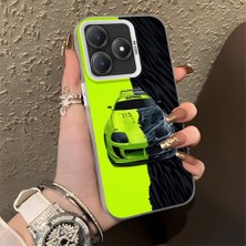 HONTINGA Realme C61 ile Uyumlu Kılıfı Silikon Kenar Sert Arka Düşüme Önleyici Basitlik Anti Düşme Kamera Korumali Lamborghini Desen Telefon Kılıfı Kadın ve Erkek Için Uygundur K1-0613