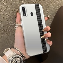 HONTINGA Samsung Galaxy A20 ile Uyumlu Kılıfı Silikon Kenar Sert Arka Düşüme Önleyici Basitlik Anti Düşme Kamera Korumali Mercedes Desen Telefon Kılıfı Kadın ve Erkek Için Uygundur K1-0607