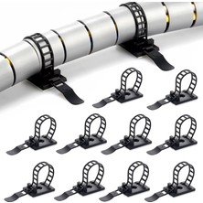 Microcase Kendinden Yapışkanlı Microcase Ayarlanabilir Yapışkanlı Kablo Düzenleyici ve Sabitleyici Klips 10 Adet AL5409