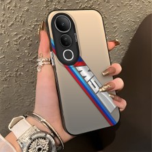HONTINGA Vivo V50 Lite ile Uyumlu Kılıfı Silikon Kenar Sert Arka Düşüme Önleyici Basitlik Anti Düşme Kamera Korumali Bmw Desen Telefon Kılıfı Kadın ve Erkek Için Uygundur K1-0606