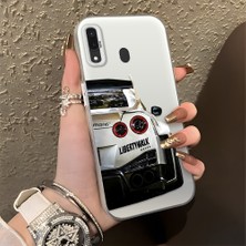 HONTINGA Samsung Galaxy A20 ile Uyumlu Kılıfı Silikon Kenar Sert Arka Düşüme Önleyici Basitlik Anti Düşme Kamera Korumali Bmw Desen Telefon Kılıfı Kadın ve Erkek Için Uygundur K1-0717